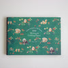 Book titled 'Little Animals of the Forest' with illustrations on a green background