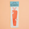 A rectangular white paper print  featuring a stylised red apple illustration with red dotted details, sealed in a clear plastic sleeve with a blue header card that reads 'BY IMI PRINT SHOP'. The product is photographed against a solid peach background.