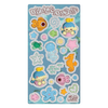 A glitter sticker sheet featuring sea-themed illustrations with title 'Bubble Bubble'. 