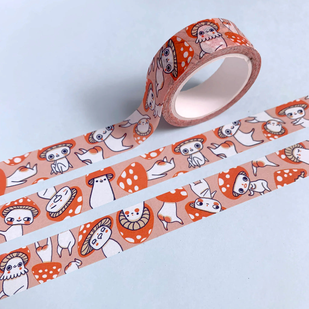 Decorative tape with cartoon character design on a light blue background