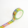 Colorful patterned tape on a white background