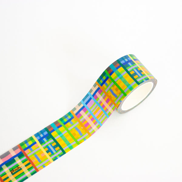 Colorful patterned tape on a white background