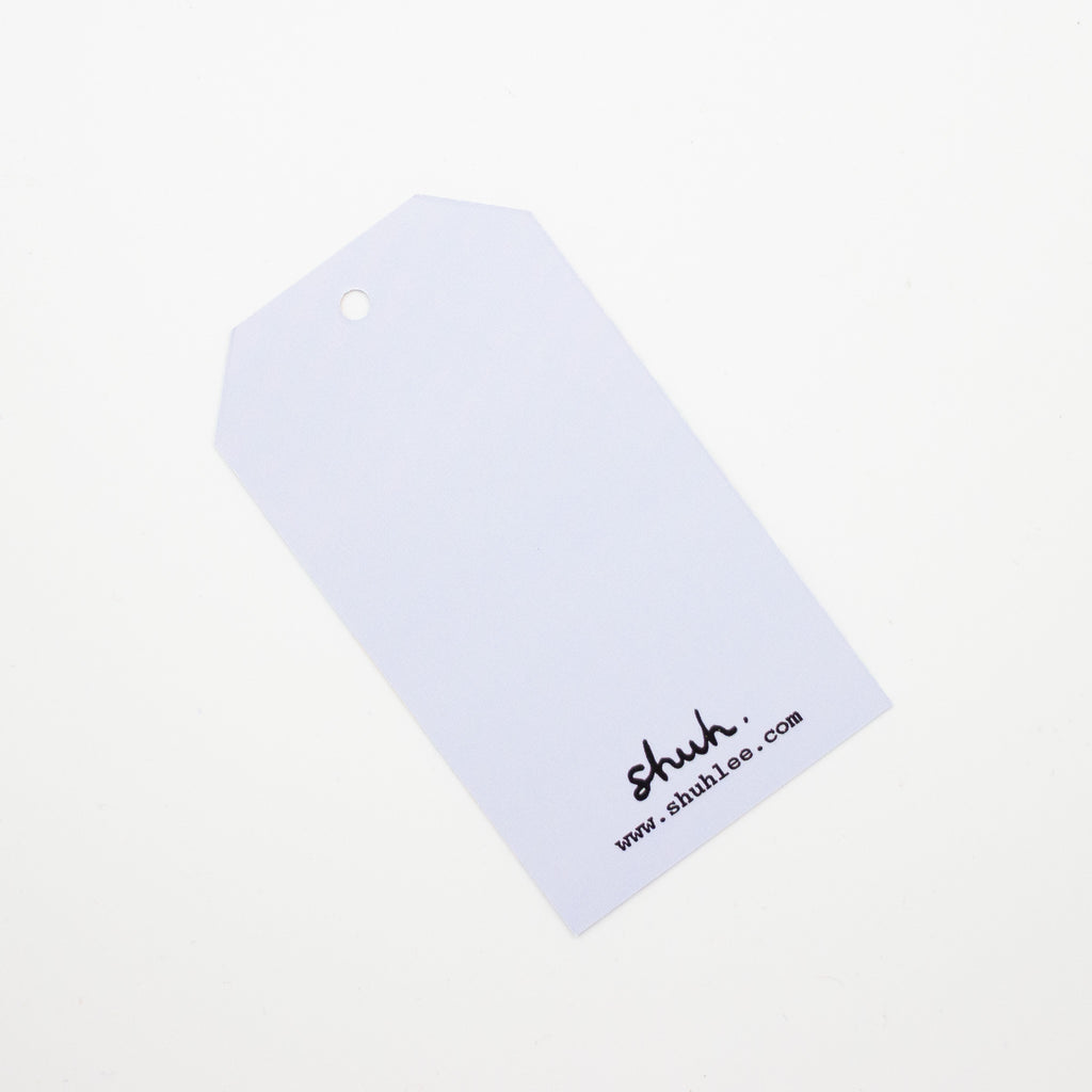Closeup of the reverse blank side of the flower gift tag. 