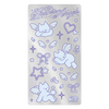 A rectangular metallic silver sticker sheet featuring light blue and lavender line-art illustrations of cute winged guardian angel cats, hearts, stars, bows, and decorative motifs, with the words 'Guardian Angels' at the top.