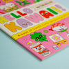 A book featuring cute cartoons on blue background