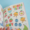 A book featuring cute cartoons on blue background