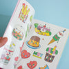 A book featuring cute cartoons on blue background