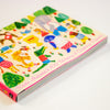 Colourful book with illustrations on a white background