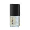 Nail polish bottle with black cap and visible brand name on a white background