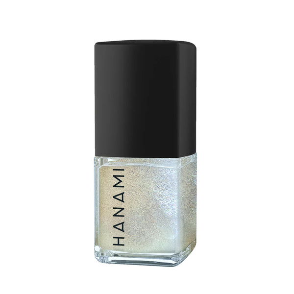 Nail polish bottle with black cap and visible brand name on a white background