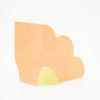 Back view of Marigold quarter flower bookend. 