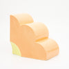 Side view of Marigold quarter flower bookend. 