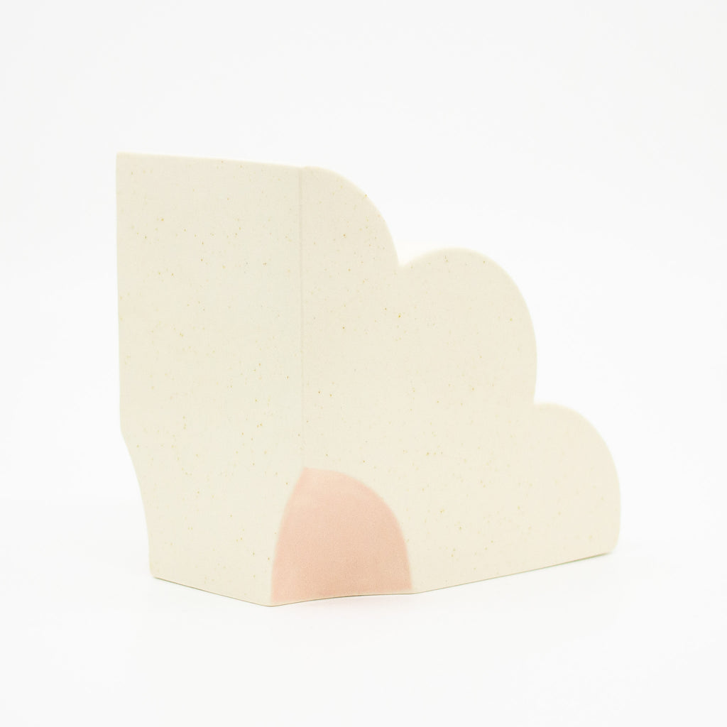 Back view of the Poppy quarter flower bookend. 