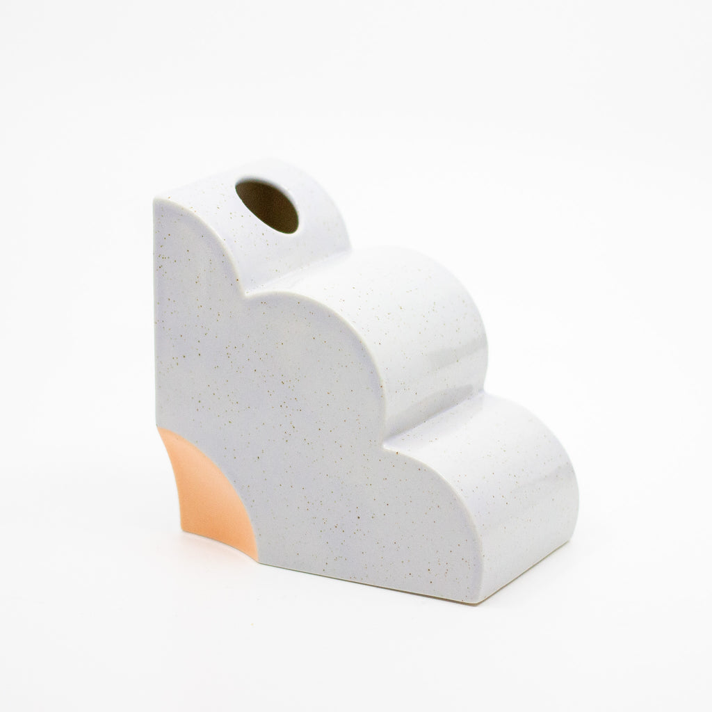 Lilac flower abstract vase on a white background.