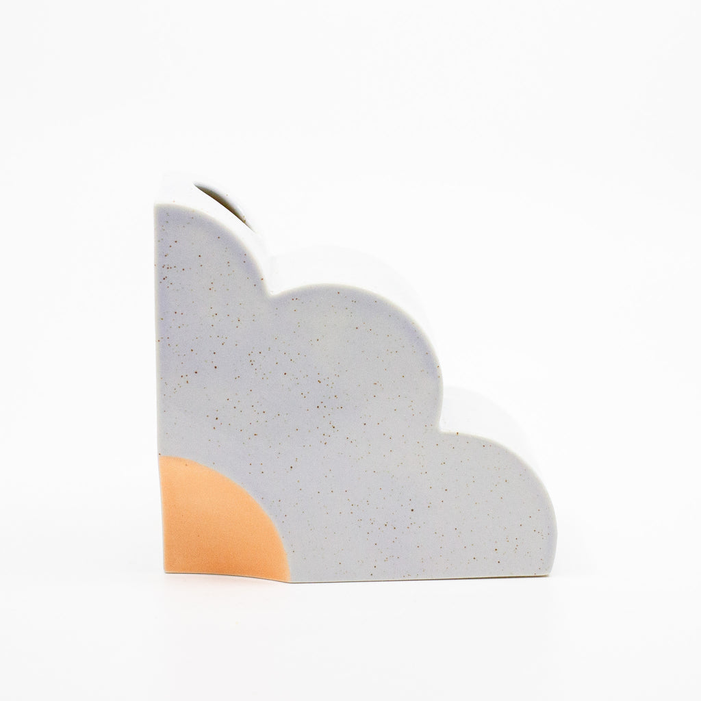 Lilac flower abstract vase on a white background.