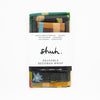 A top view of the 3 pack of bees wax wraps, in their packaging. With 1 small, 1 medium, and 1 large per pack. 