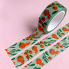 Decorative tape with tomato pattern on a pink background
