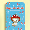 Enamel pin of a cartoon mushroom character on a blue card with 'Hannakin' branding.