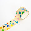Decorative tape with colorful floral pattern on a white background