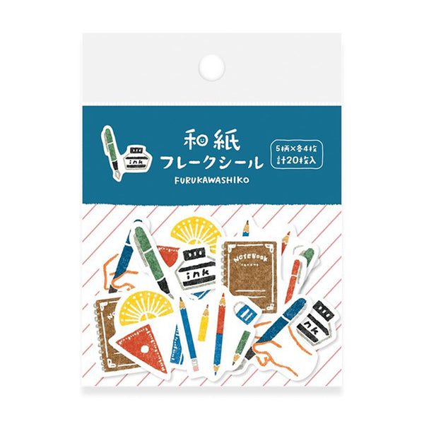 Packaged stationery stickers with Furukawashiko branding on a white background