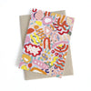 Front view of the Coral print card. Abstract shapes representing an undersea microscopic world. 