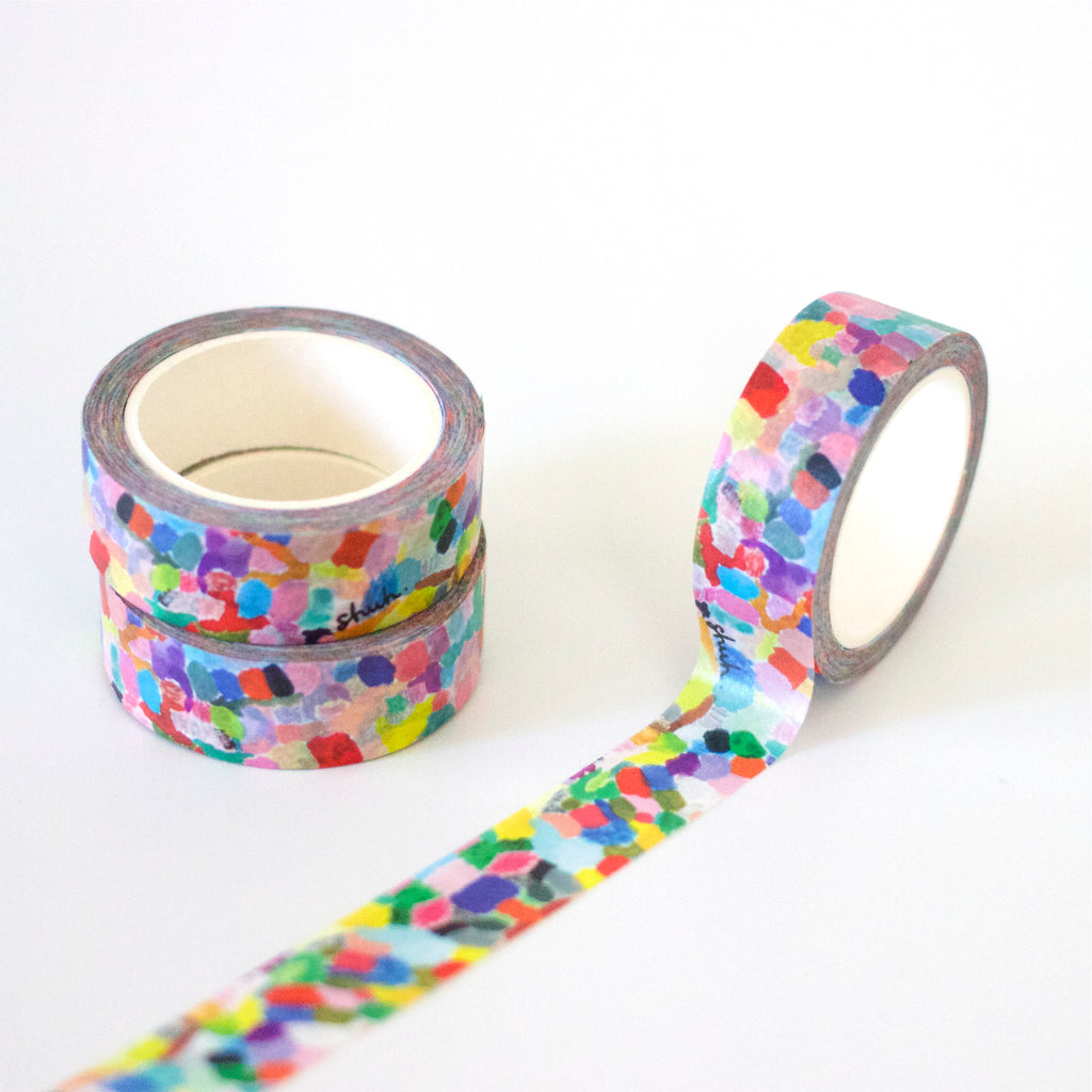 3 rolls of the 15mm Landscape Washi Tape. An impressionistic view of a landscape from a high viewpoint. 